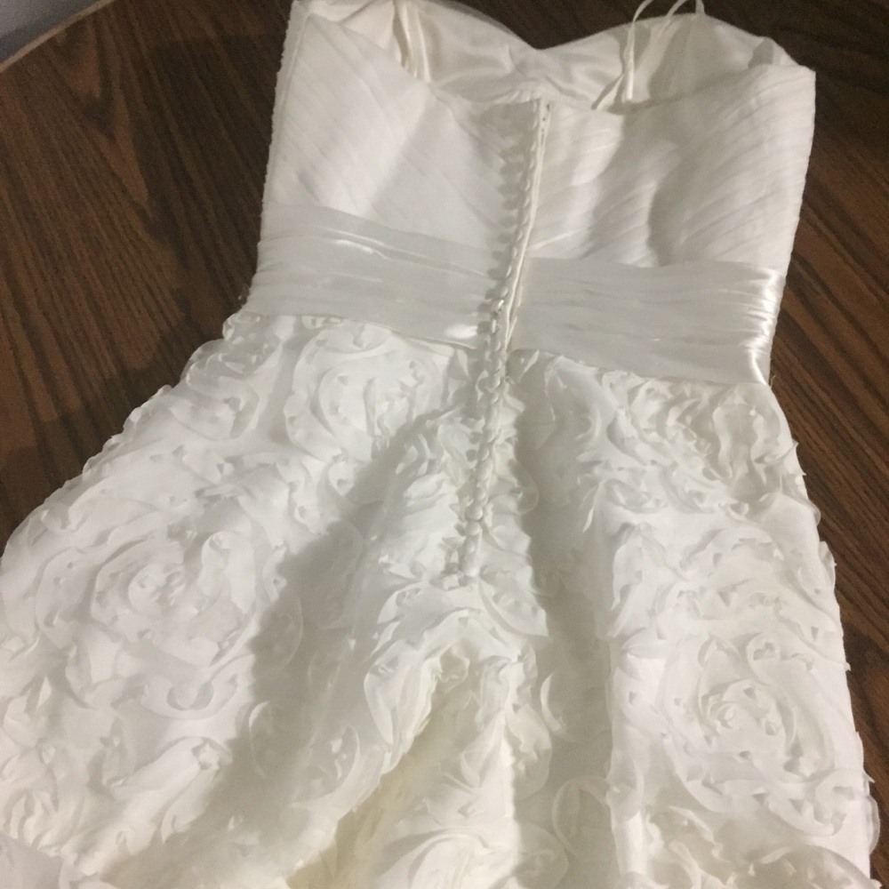 Ruffled Flower Wedding Gown - image 5